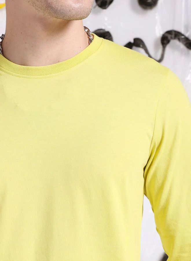 ذا انديان كراج كو Men Slim Fit Solid Round Neck Tshirt