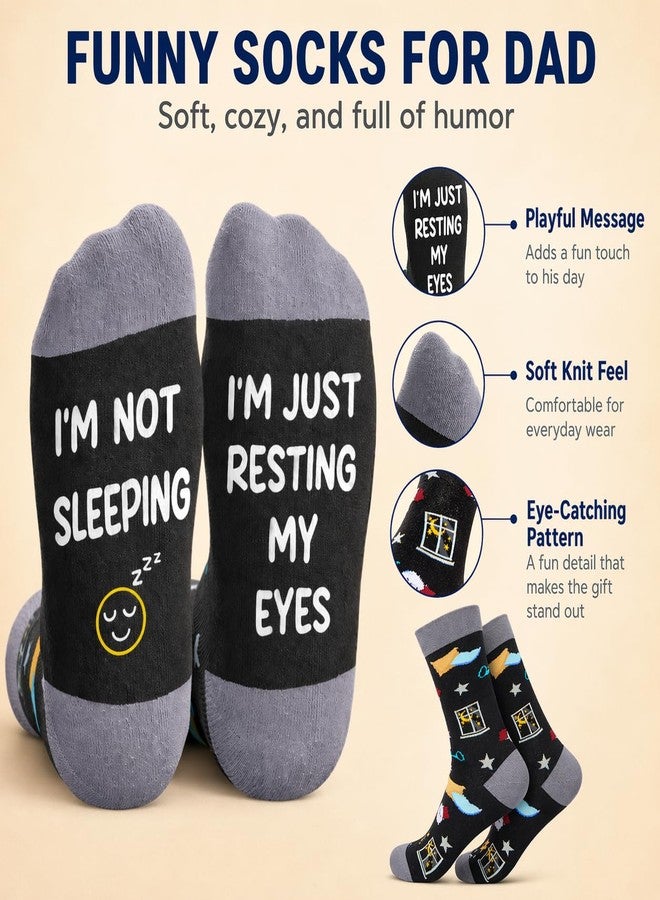 Happy Pop Dad Gifts Box - Fathers Day Christmas Birthday Dad Gifts from Daughter Son, Gift Set with Candle Bracelet Keychain Socks Card for Men - Image 3