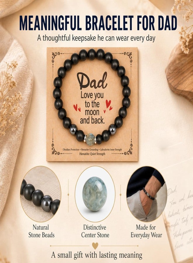 Happy Pop Dad Gifts Box - Fathers Day Christmas Birthday Dad Gifts from Daughter Son, Gift Set with Candle Bracelet Keychain Socks Card for Men - Image 4