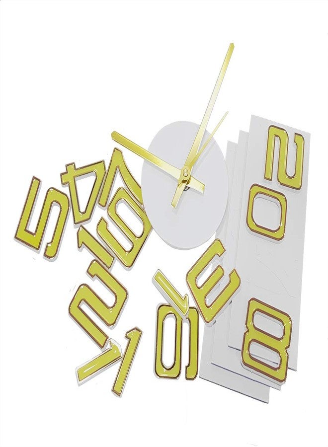 Shopper52 DIY Wall Clock 3D Sticker Home Office Decor Wall Clock (Covering Area : 45cm * 45cm) - DIYM07-GOLD-S - Image 3