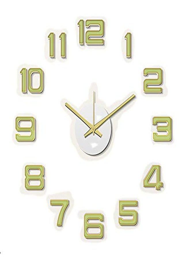 Shopper52 DIY Wall Clock 3D Sticker Home Office Decor Wall Clock (Covering Area : 45cm * 45cm) - DIYM07-GOLD-S - Image 2