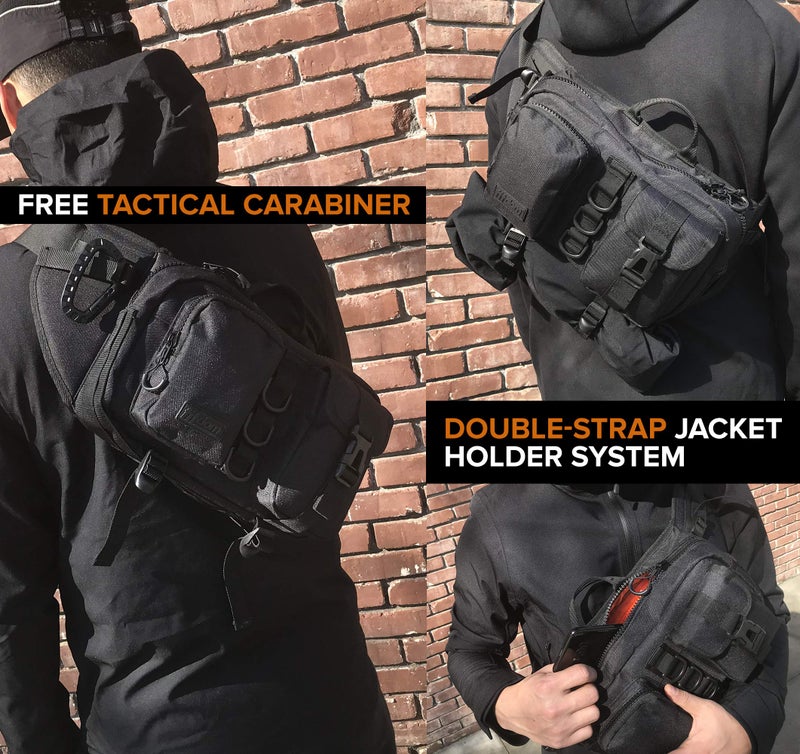 Fitdom Tactical Inspired Large Fanny Pack For Men. Perfect Techwear Accessories EDC Bag For Men. Multi-Functional Waist Pack - Image 2
