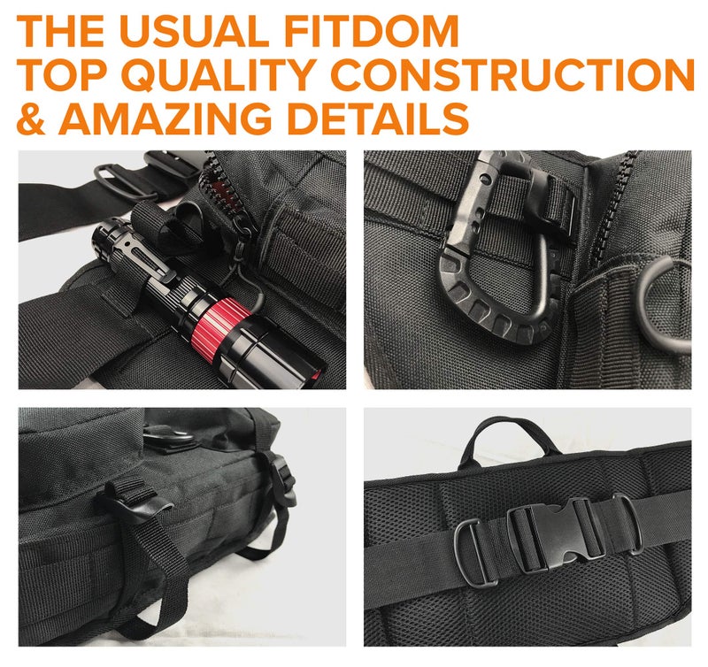 Fitdom Tactical Inspired Large Fanny Pack For Men. Perfect Techwear Accessories EDC Bag For Men. Multi-Functional Waist Pack - Image 5