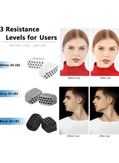Generic Jawline Exerciser for Man and Woman - 3 Resistance Levels (6 Pcs) BPA Free Silicone Jaw Trainer & Shaper - Gum Tablets for Beginner, Intermediate & Advanced Users  - Image 3
