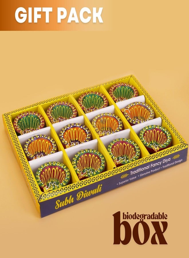 Hashcart Diyas for Diwali Decorations | Pack of 12 | Diwali Return Gifts Diwali Decor | Clay Diyas for Pooja | Handmade Terracotta Earthern Vilakku Mitti Oil Diya with Cotton Wicks Hashcart® - Image 4
