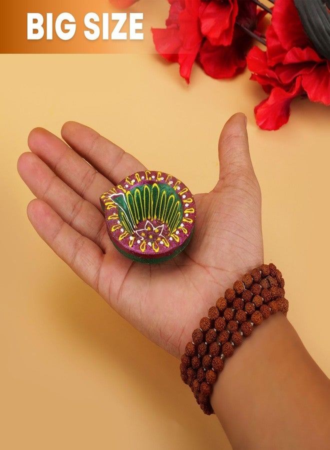 Hashcart Diyas for Diwali Decorations | Pack of 12 | Diwali Return Gifts Diwali Decor | Clay Diyas for Pooja | Handmade Terracotta Earthern Vilakku Mitti Oil Diya with Cotton Wicks Hashcart® - Image 5