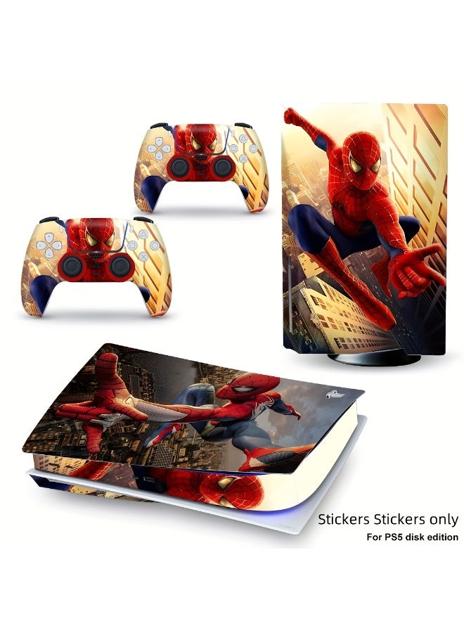[Decals Only] Web-Slinging Spider-Man Spider-Man themed Playstation 5 console - Premium vinyl sticker (disc drive) - Waterproof and dustproof Eye-catching illustration design - Image 1