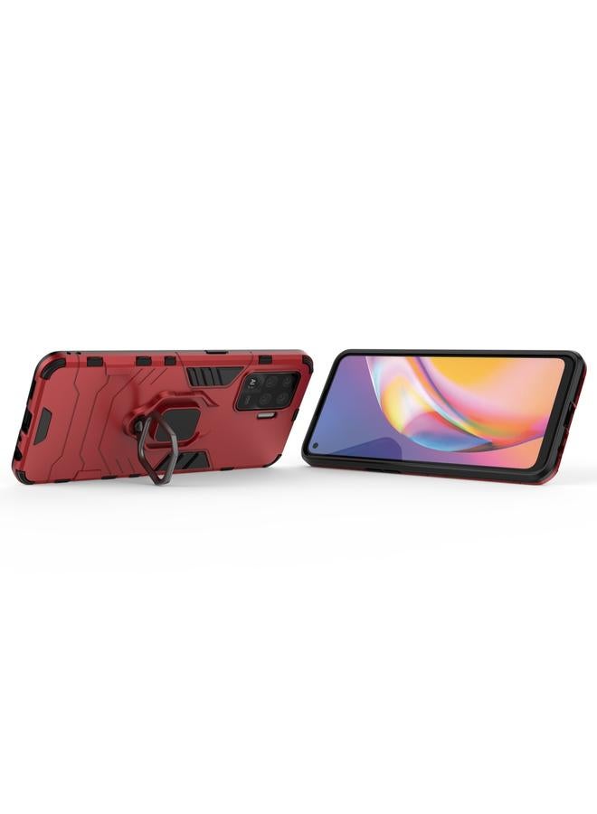 اس-توب جراب لهاتف OPPO A94 مقاوم للصدمات مصنوع من مادة PC + TPU مع حامل حلقي مغناطيسي - Image 4
