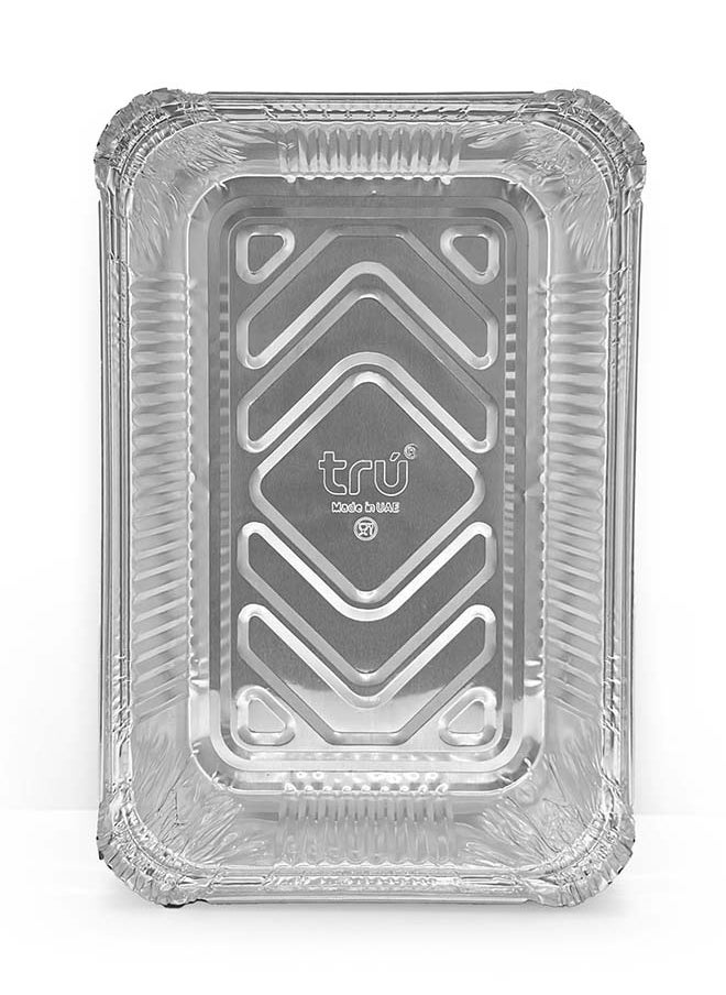 Aluminum Containers with Lid - 8389, 10' Pcs  Size 14cmx 21cmx4cm
