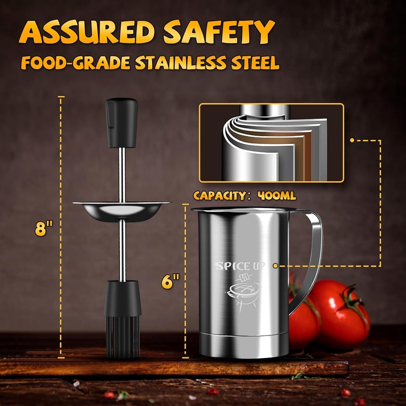 SOOFUN Stocking Stuffers Grilling Gifts for Men - Smoker Accessories, BBQ Sauce Pot and Basting Brush Set Cool Kitchen Gadgets Unique for Dad Son Grandfather Wife Fun Cooking Supplies - Image 5