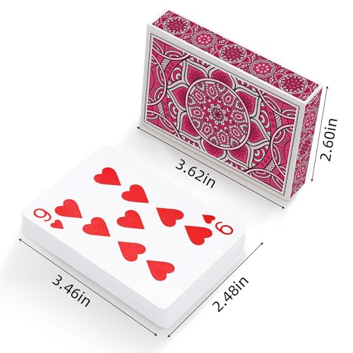 Metsyth Playing Cards 2 Pack, Deck of Cards, Standard Poker Card Set,Fun Card Games for Adults,Easy Shuffle Unique Design Card for Pinochle,Bridge,Go Fish,Cartas(Pink/Purple) - Image 4