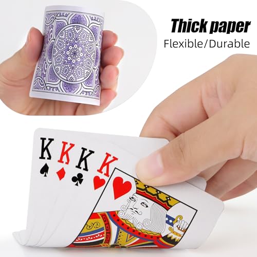Metsyth Playing Cards 2 Pack, Deck of Cards, Standard Poker Card Set,Fun Card Games for Adults,Easy Shuffle Unique Design Card for Pinochle,Bridge,Go Fish,Cartas(Pink/Purple) - Image 3