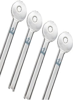 Generic 4 Pack Clear Glass Drinking Straw for Hot Tea Milkshake and Hot Coffee  - Image 1
