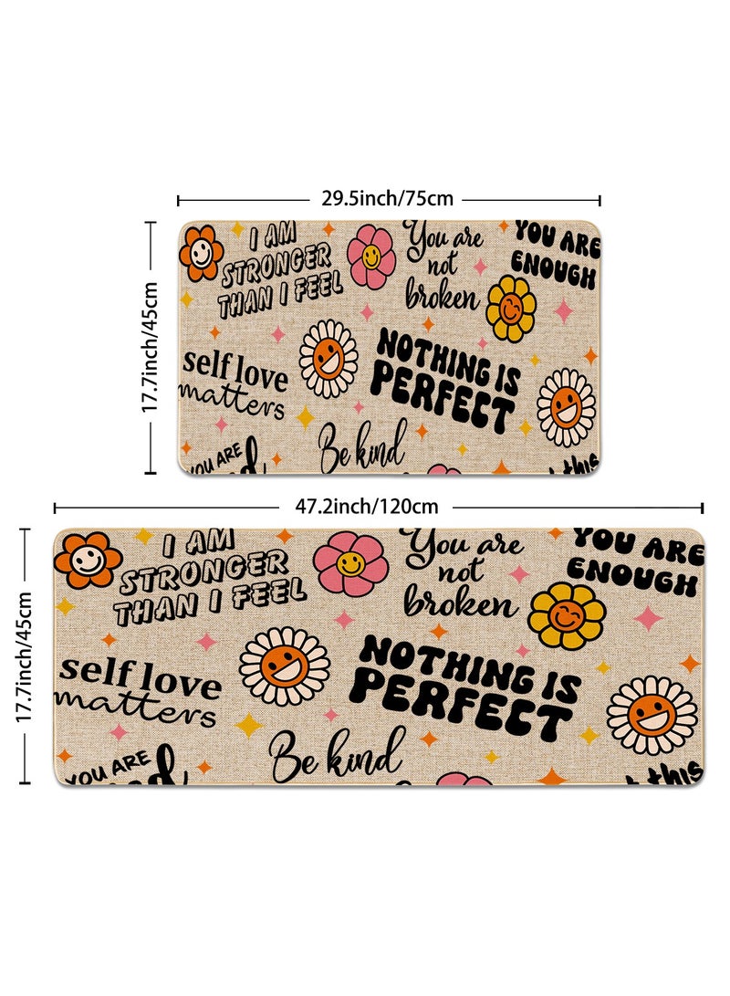 2 PCS Kitchen Floor Mats Rugs Set, Cushion Floor Carpet, Waterproof, Oil Resistant and Anti-Fatigue PU Standing Mat for Kitchen, Floor, Office, Sink, Laundry 45*75CM+45*120CM - Image 5