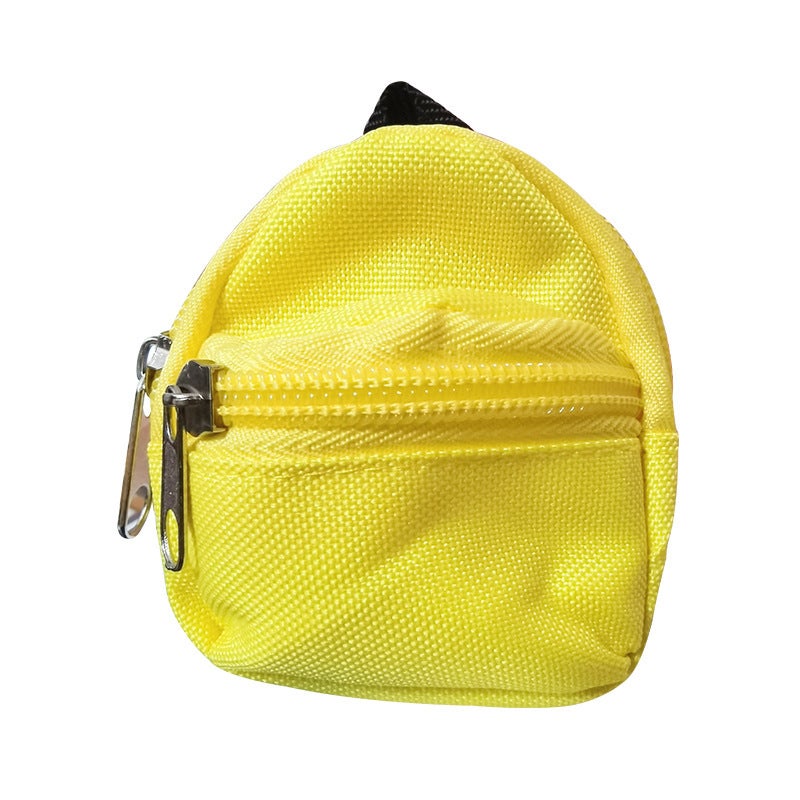 Amazon Hot BJD Doll Backpack 8cm Rag Doll Shoulder Bag Doll Bag Double Layer Coin Purse Small Schoolbag Backpack yellow 