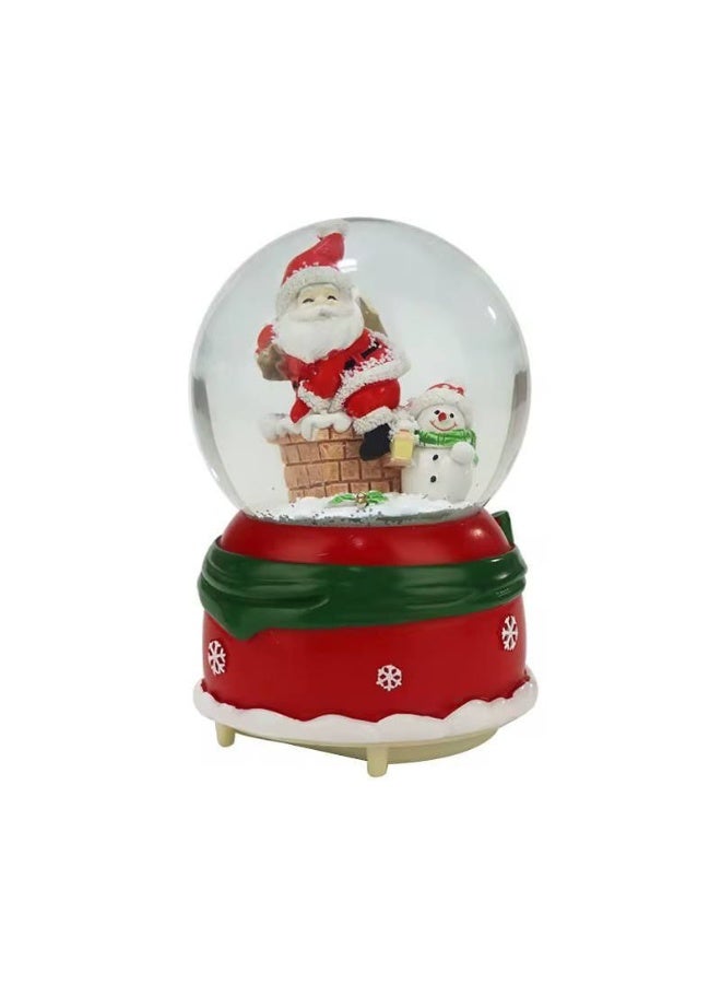 Christmas crystal Santa Claus, Snowman and snow crystal with cocktail lights and music operated by large stones Size: 10*15 cm - Image 1