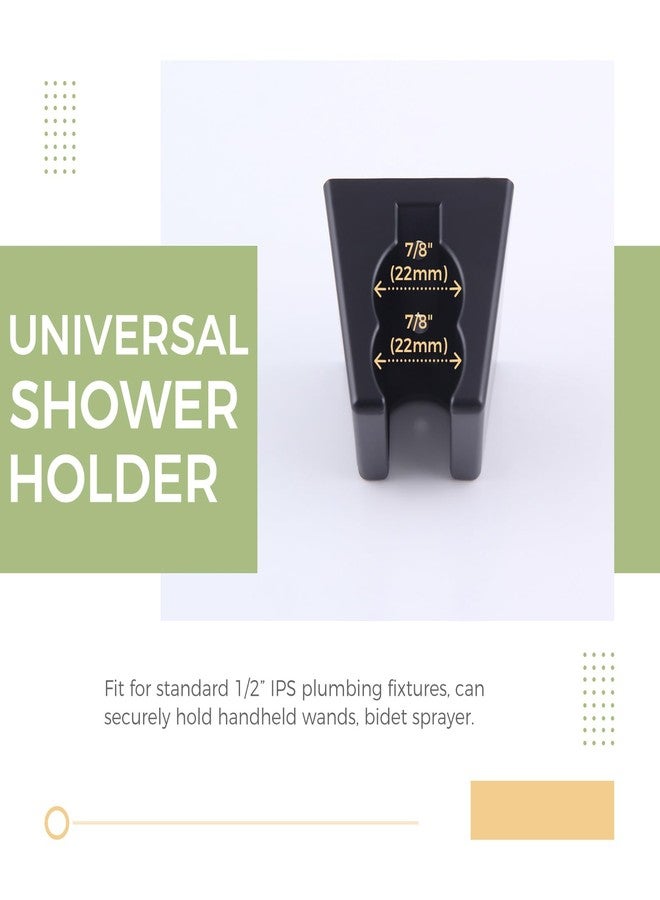 Aomasi Hand Held Shower Bracket with Two Slot, Handheld Shower Head Hose Hanger, ABS Plastic Bidet Sprayer Handle Holder Wall Mount, Matte Black - Image 3