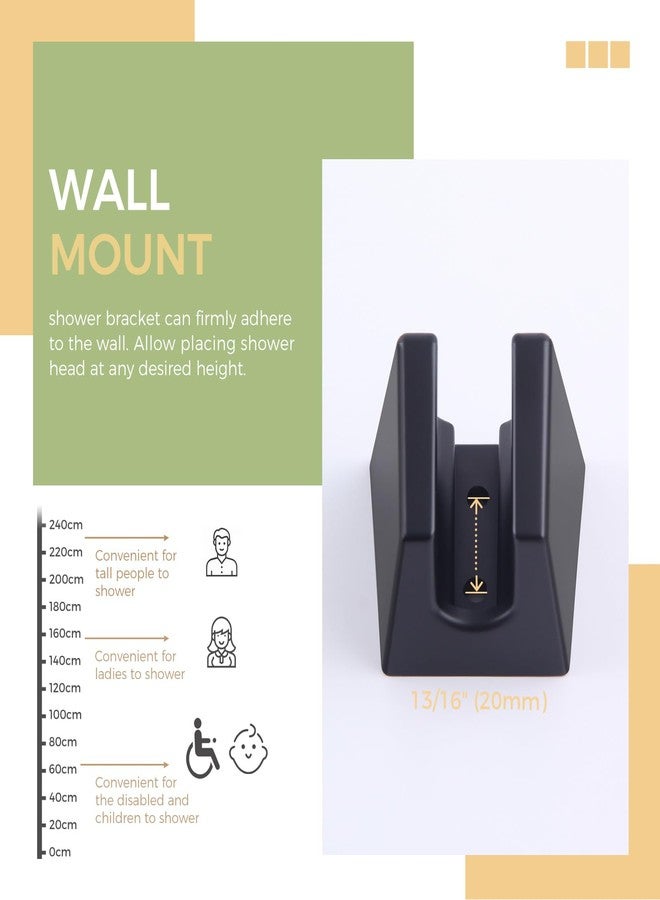 Aomasi Hand Held Shower Bracket with Two Slot, Handheld Shower Head Hose Hanger, ABS Plastic Bidet Sprayer Handle Holder Wall Mount, Matte Black - Image 5