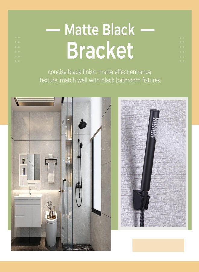 Aomasi Hand Held Shower Bracket with Two Slot, Handheld Shower Head Hose Hanger, ABS Plastic Bidet Sprayer Handle Holder Wall Mount, Matte Black - Image 2