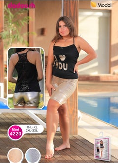Dadoush WomenWomen's two-piece pajamas, shorts and a light camisole, suitable for summer weather, and gives you a distinctive and elegant casual style.'s two-piece pajamas, shorts and a light shirt, suitable for summer weather.  - Image 2