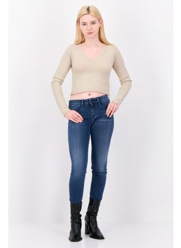Don't Call Me Jennyfer Women Round Neck Knitted Sweater, Beige  - Image 3