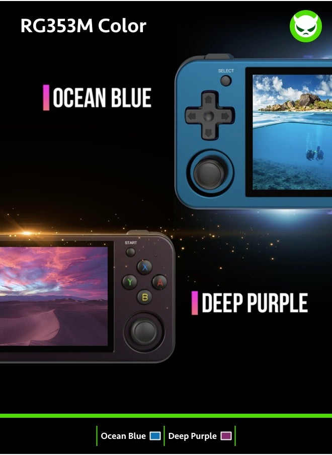 ANBERNIC  - Anbernic RG353M Handheld Game Console Aluminum Alloy Metal Dual OS Android 11 Linux System 5G WiFi 4.2 Bluetooth HDMI Touch Screen【Purple-64GB-28 Emulators Over 22,000 Games Pre-installed】 - Image 1