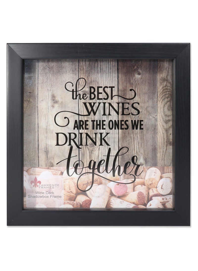 Lawrence Frames Lawrence Frames 164010 Black 10x10 Shadow Box Wine Cork Holder 