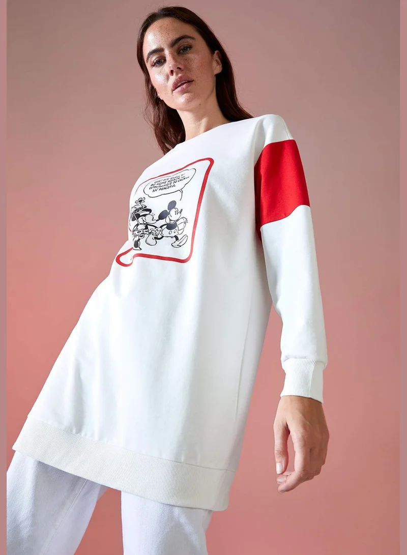 DeFacto Mickey Mouse Licenced Woman Knitted Regular Fit Sweat Tunic