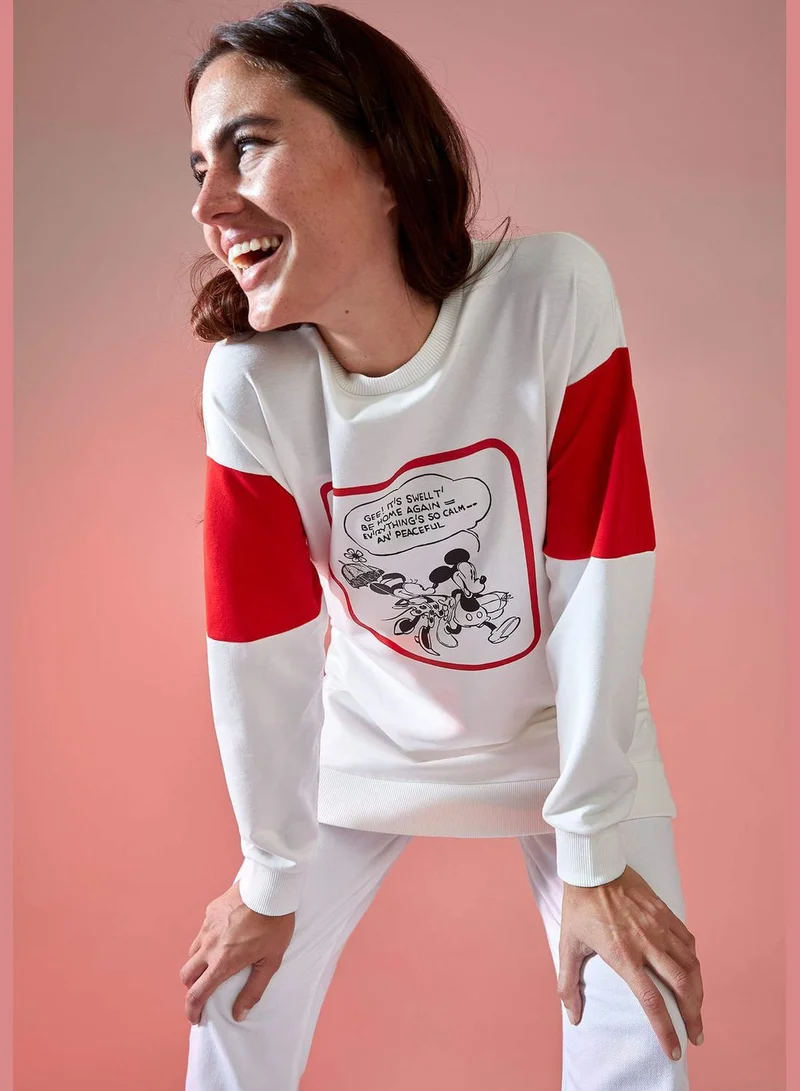 DeFacto Mickey Mouse Licenced Woman Knitted Regular Fit Sweat Tunic