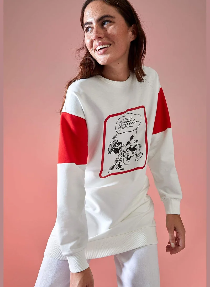 DeFacto Mickey Mouse Licenced Woman Knitted Regular Fit Sweat Tunic