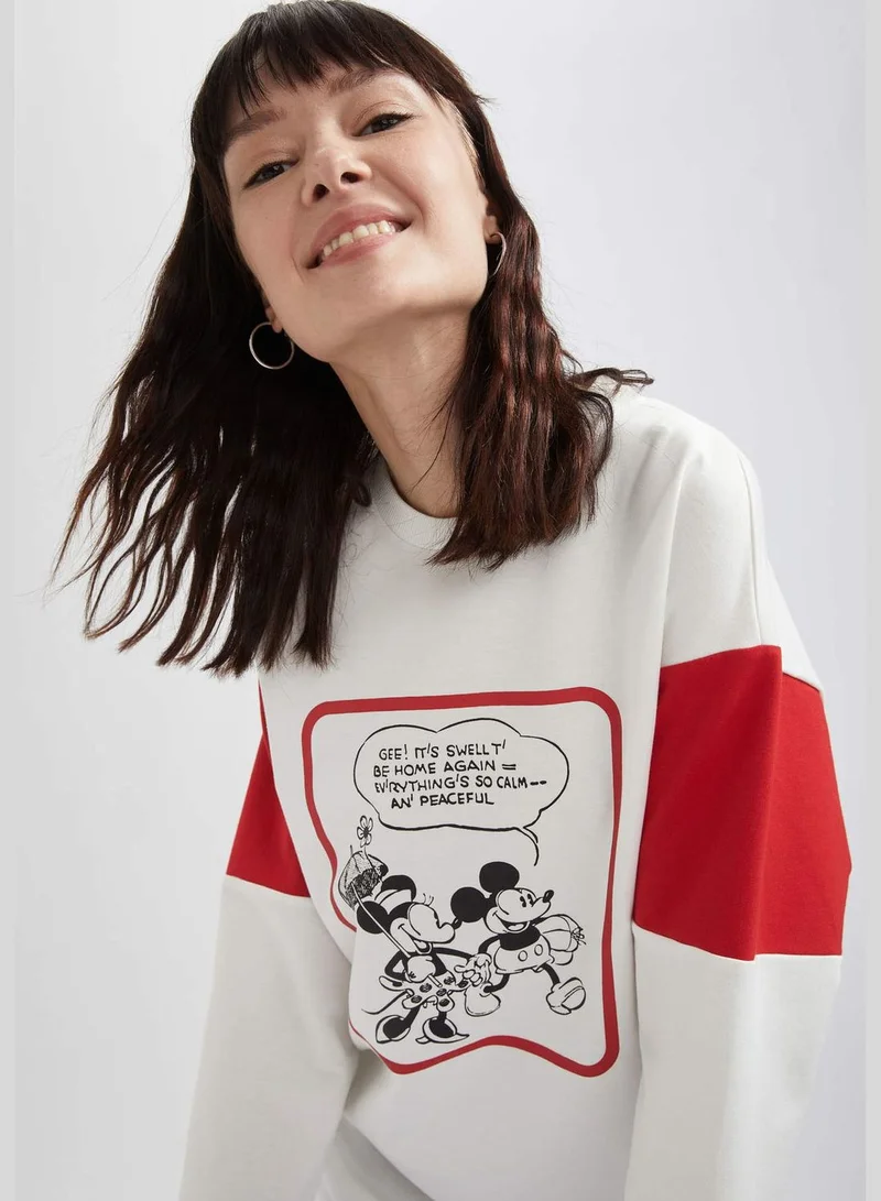 DeFacto Mickey Mouse Licenced Woman Knitted Regular Fit Sweat Tunic