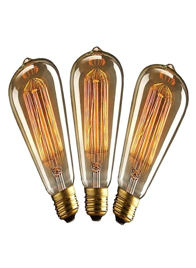 DECOFOLD Filament Bulb, Edison Tungsten, E27 Base Bulb For Table Lamps/Wall Light/Wall Lamps, Light Bulbs For Hanging/Ceiling/Pendant Lights for Decoration for Home (Pack of 3) - Image 1