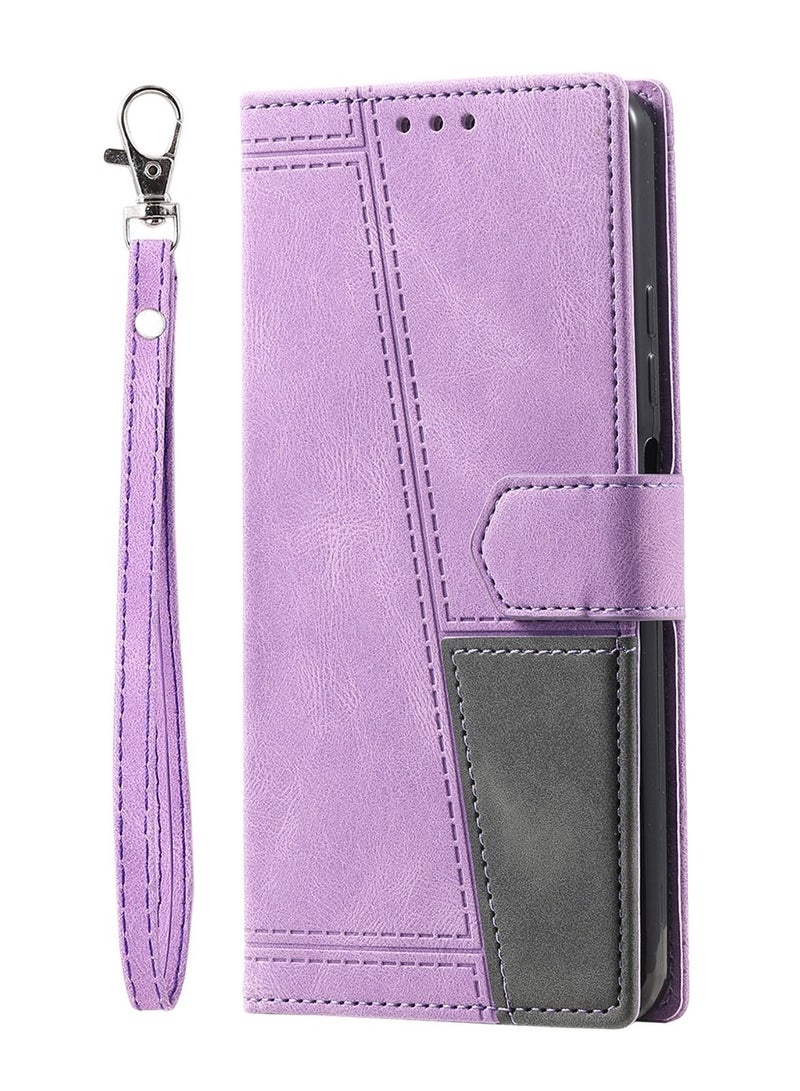 Suteni Color Block Flip Cover Card Slots Leather Phone Case for Samsung - Image 1