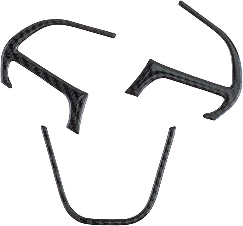 QASULER 3Pcs Carbon Fiber Steering Wheel Button Cover Trim - Image 1