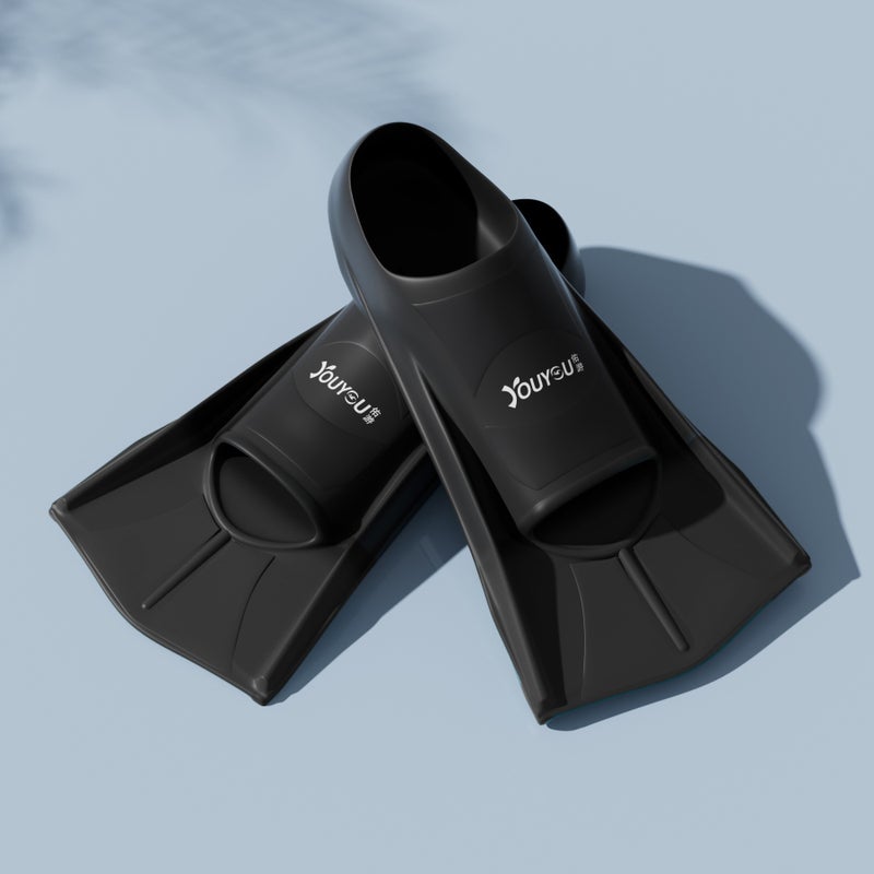 Generic Kids Professional Swim Fins Short Flippers Black 