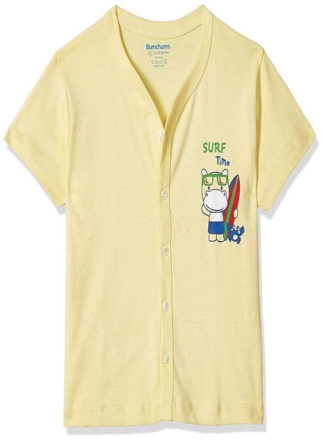 Bumchums Baby Boy's Quilted Regular fit T-Shirt (J164_Assorted Printed_Large - Image 2