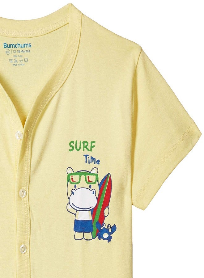 Bumchums Baby Boy's Quilted Regular fit T-Shirt (J164_Assorted Printed_Large - Image 3