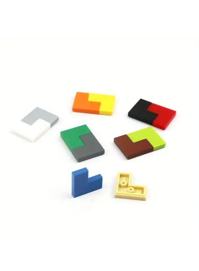 60 Pcs Black Building Blocks Brick Tile 2x2 Corner Thin Educational Toys For Kids - Image 4