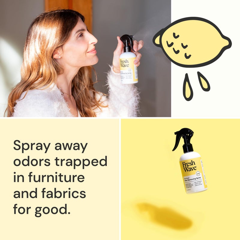Fresh Wave Lemon Scent Odor Removing Spray, 8 fl. oz. | Pack of 2 | Odor Absorber for Home, Furniture, Fabrics & Trash | Safer Odor Relief - Image 3