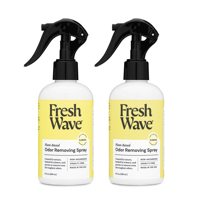 Fresh Wave Lemon Scent Odor Removing Spray, 8 fl. oz. | Pack of 2 | Odor Absorber for Home, Furniture, Fabrics & Trash | Safer Odor Relief - Image 1