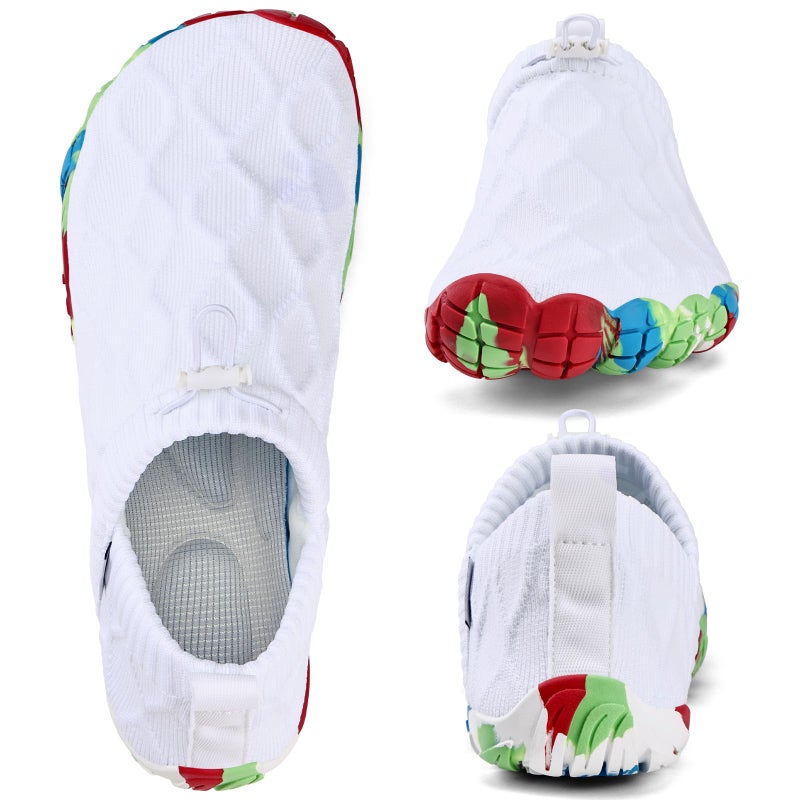 WateLves Barefoot Water Shoes Women Men Minimalist Comfortable Walking Shoes Beach Outdoor Running Sneakers (White/Colorful,38) - Image 4