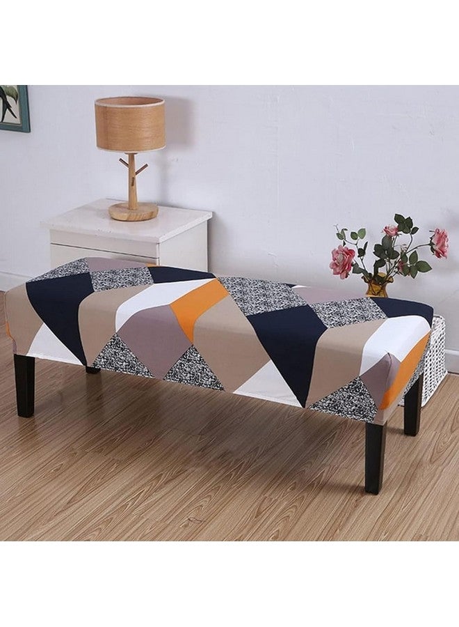 House of Quirk Stretchable Dining Bench Cover - Soft, Washable, Elastic Slipcover for Dining Room Furniture, Fits Standard Benches, Protective & Stylish Seat Cover (Multi Prism) - Image 1