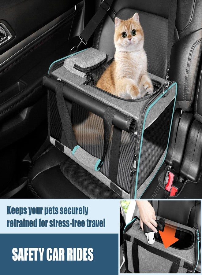 GAPZER Cat Carrier Alaska Airline TSA Approved 17x11x9.5 Soft-Sided Small Pet Air Travel Carry Bag, Southwest Airplane Kitten 12lbs Crate in Cabin Under-Seat Traveling Cage Tiny Dog Under 8 Pound - Image 4