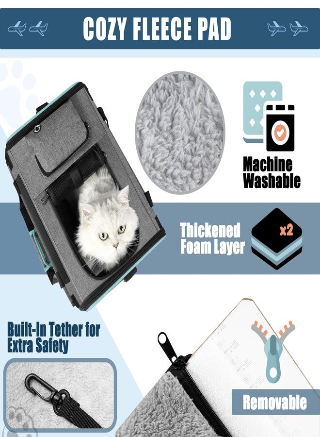 GAPZER Cat Carrier Alaska Airline TSA Approved 17x11x9.5 Soft-Sided Small Pet Air Travel Carry Bag, Southwest Airplane Kitten 12lbs Crate in Cabin Under-Seat Traveling Cage Tiny Dog Under 8 Pound - Image 5