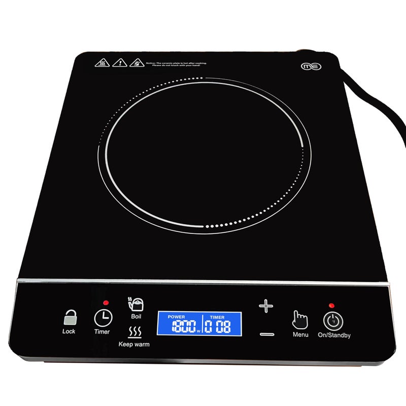 OMEO Portable Induction Cooktop Hot Plate Countertop Burner 1800 Watts Induction Burner with LCD Sensor Touch, LED Display, 10 Temperature Levels, Child Safety Lock, Auto Shutoff Function - Image 1