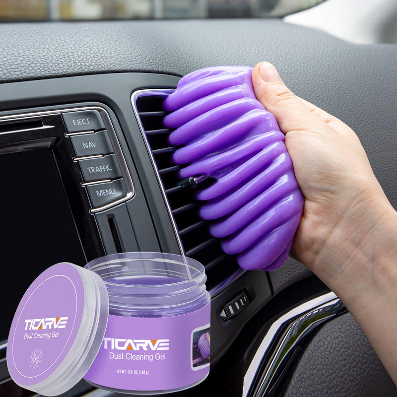 TICARVE Cleaning Gel for Car Detailing Car Vent Cleaner Cleaning Putty Gel Auto Car Interior Cleaner Dust Cleaning Mud for Cars and Keyboard Cleaner Cleaning Slime Purple - Image 1