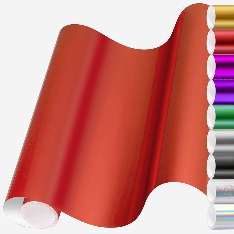 PENPRIS Red Metallic Wrapping Paper Roll- 17in X 23Ft Metal Wrapping Paper Roll for Gift Wrapping Solid Color Paper for Christmas,Birthday,Wedding,Baby Shower PAP12RD07 - Image 1