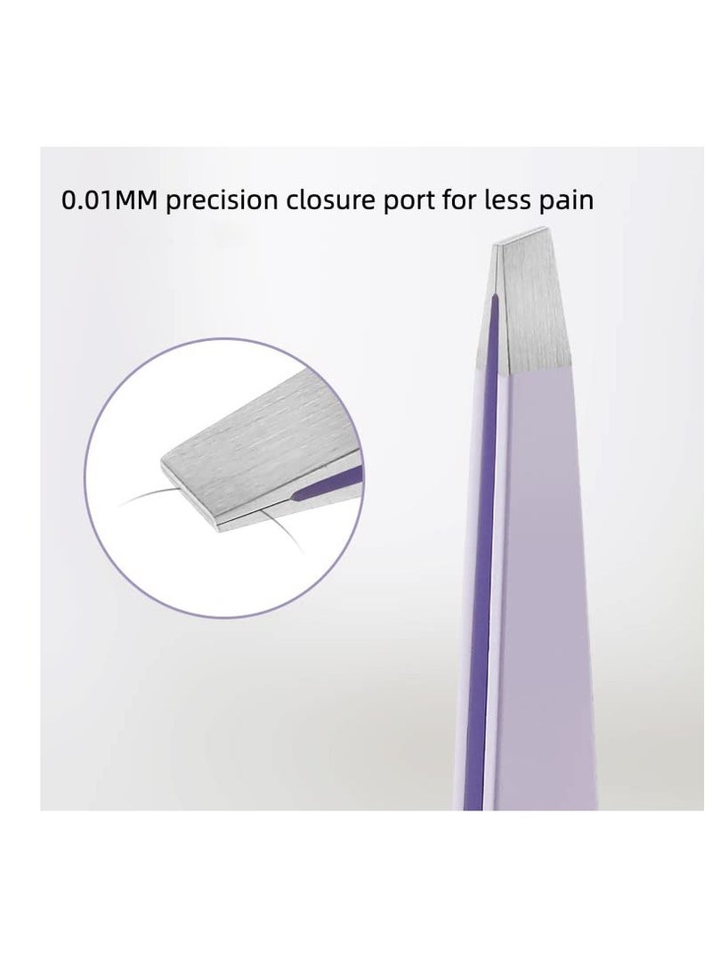 SYOSI - Eyebrow Trimmer Scissors with Comb Stainless Steel Eyebrow Razor Eyelash Hair Scissors Beginner Eyebrow Trimmer Set Make Up Tool (Purple) - Image 1