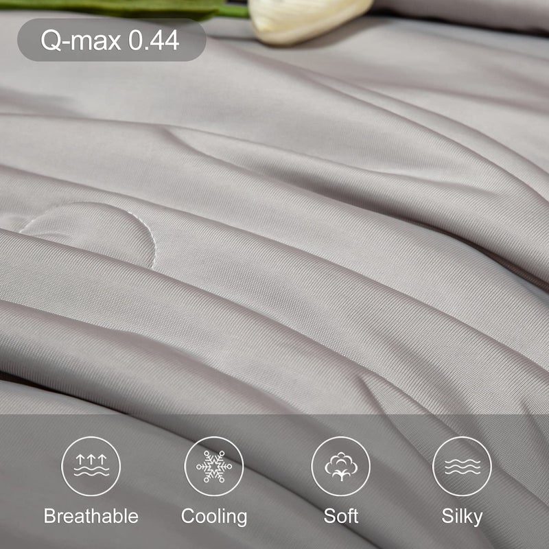 LLanCL Cooling Blankets for Hot Sleepers - Cool Like Ice Cream Blanket for Summer, Lightweight Double-Sided Cooling Comforter Quilt (Queen Size 79" x 91" Grey) - Image 3