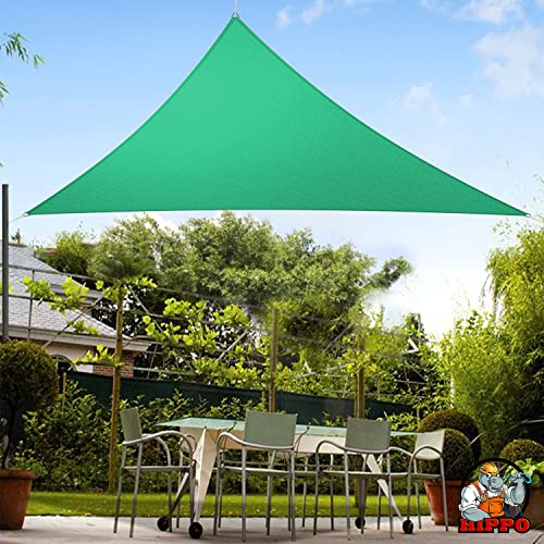 HIPPO Triangle Shade Sail Affordable & Premium 150 GSM Sun Shade UV Block for Outdoor Car Parking Garden (Green, 16FTX16FTX16FT) - Image 1